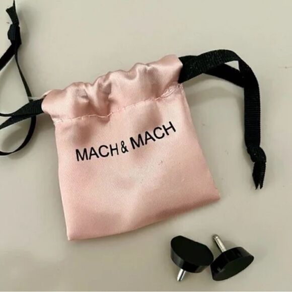 NEW Mach & Mach Black Heel Tabs with Pouch - Picture 1 of 5